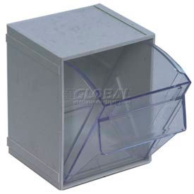 Quantum Tip Out Interlocking Bin QTB405 4-1/2 x 4 x 6 Gray QTB405GY - Pkg Qty 5