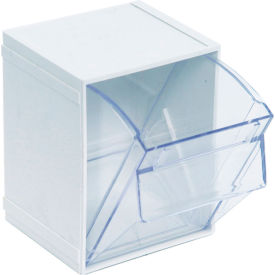 Quantum Tip Out Interlocking Bin QTB405 4-1/2 x 4 x 6 White QTB405WT - Pkg Qty 5