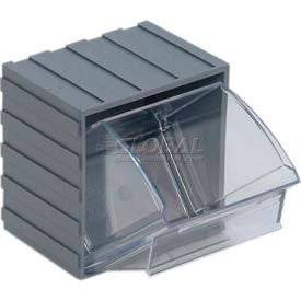 Quantum Tip Out Interlocking Bin QTB406 3-3/4 x 2-7/8 x 4 Gray QTB406GY - Pkg Qty 6