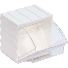Quantum Tip Out Interlocking Bin QTB406 3-3/4 x 2-7/8 x 4 White QTB406WT - Pkg Qty 6