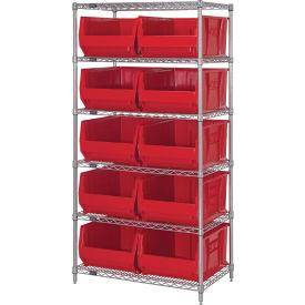 Quantum WR6-974RD Chrome Wire Shelving With 10 30