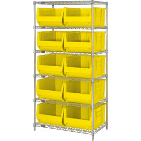 Quantum WR6-974YL Chrome Wire Shelving With 10 30