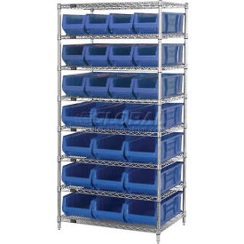 Quantum WR7-20-MIXBL Chrome Wire Shelving With 20 24