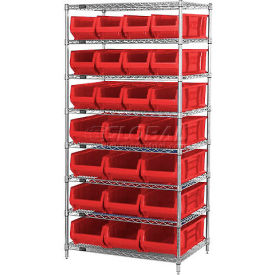 Quantum WR7-20-MIXRD Chrome Wire Shelving With 20 24