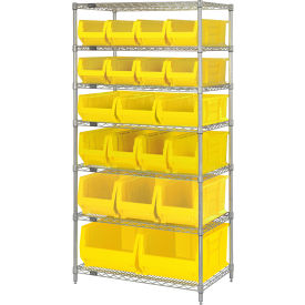 Quantum WR7-20-MIXYL Chrome Wire Shelving With 20 24