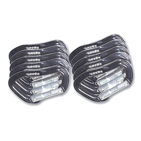Carabiner, Metal, Black, PK10 MPN:QAB-CBL