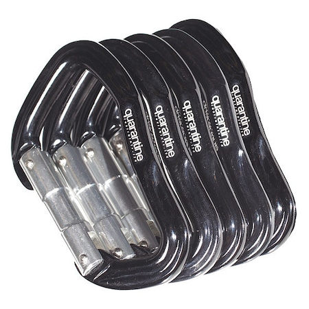 Carabiner, Metal, Black, PK5 MPN:QAB-CBS