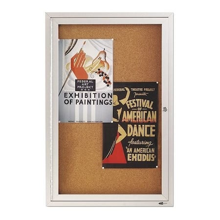 Cork Bulletin Board 24 x 36, Silver MPN:2363