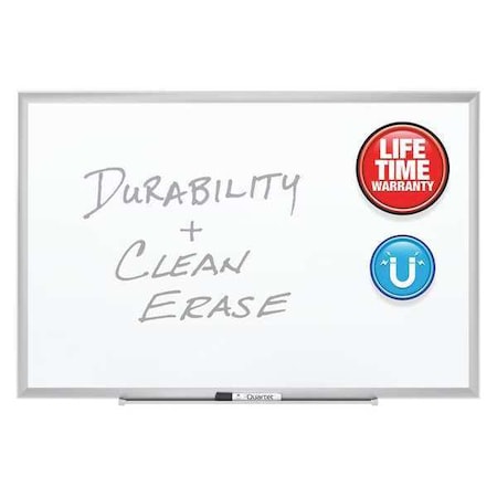 Dry Erase Board, Porcelain, 48 in, 72 in, Aluminum Frame, White, Gloss MPN:2547
