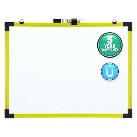 Dry Erase Board, Steel, 24 in, 36 in, Plastic Frame, White, Gloss MPN:36XP87