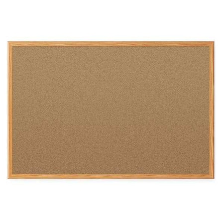 Cork Bulletin Board 3ft.x2ft., Oak Finish Frame MPN:85366