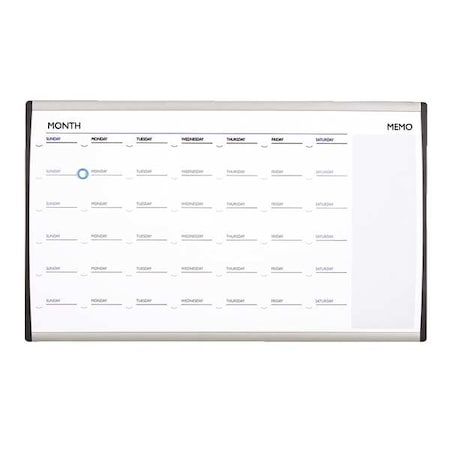 Calendar Planning Board, Steel, 18 in, 30 in, Aluminum/Plastic Frame, White, Gloss MPN:ARCCP3018