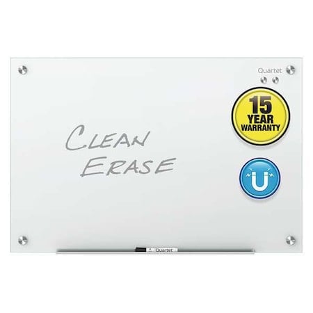 Dry Erase Board, Glass, 48 in, 72 in, No Frame Frame, White, Gloss MPN:G7248W-A