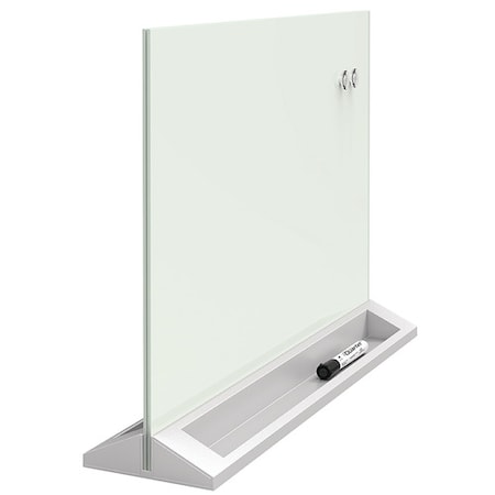 Desktop Magnetic Glass Dry-Erase Panel, MPN:GDP1723W