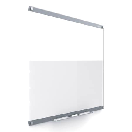 Dry Erase Board, Glass, 24 in, 36 in, No Frame Frame, White, Gloss MPN:GI3624