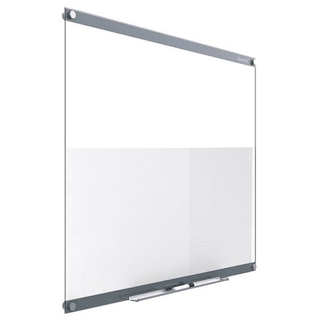 Dry Erase Board, Glass, 36 in, 48 in, No Frame Frame, White, Gloss MPN:GI4836