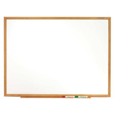 Dry Erase Board, Melamine, 36 in, 48 in, Fiberboard Frame, White, Gloss MPN:S574GGS