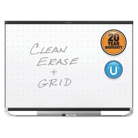 Grid Board, Steel, 48 in, 72 in, Aluminum/Plastic Frame, White, Gloss MPN:TEM547B