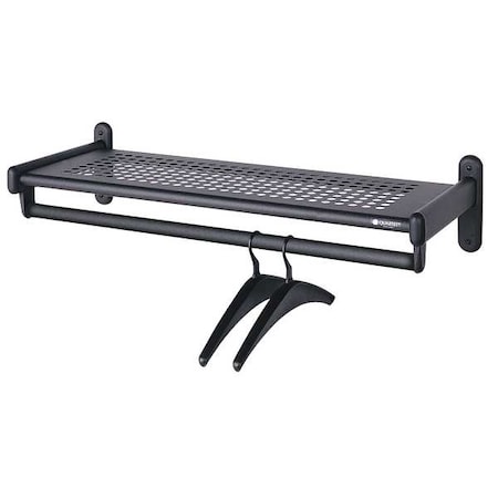Wall-Mount Garment Rod, 48 in W, Black MPN:20404
