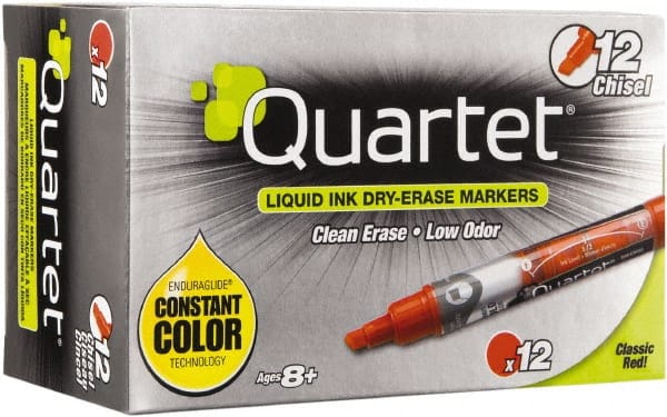 Pack of (12) Red, Chisel Tip, Dozen EnduraGlide Dry Erase Markers MPN:QRT50014M - Pkg Qty 12