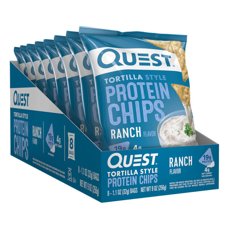 Quest Ranch Protein Tortilla Chips, 1.1 Oz, Pack Of 8 Bags MPN:NTCR8M1