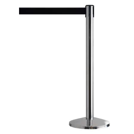 Barrier Post with Belt, Silver, 7 1/2 ft Length, 39 in Post Height, No Legend MPN:QWAYPOST-1P-B9