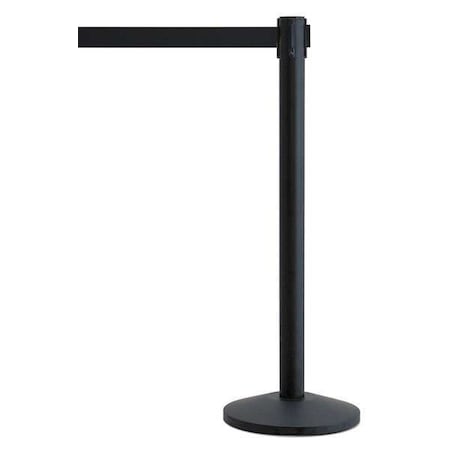 Barrier Post with Belt, Black, 7 1/2 ft Length, 39 in Post Height, No Legend MPN:QWAYPOST-33-B9