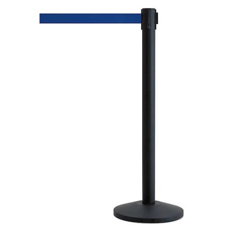 Barrier Post with Belt, Black, 7 1/2 ft Length, 39 in Post Height, No Legend MPN:QWAYPOST-33-L5