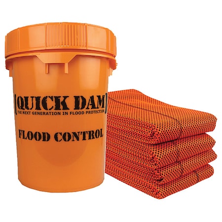 Hi Vis Flood Barrier Bucket Kit, 10ft MPN:QDGG10-4HV
