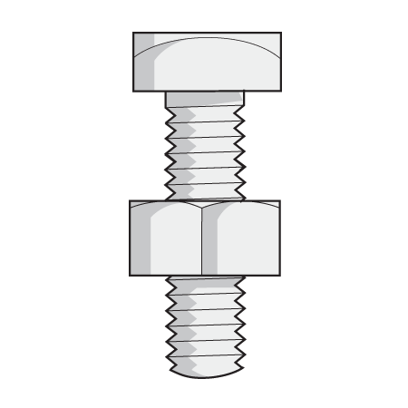 Hex Tap Bolt/Nut, 1/4-20 x 3/4