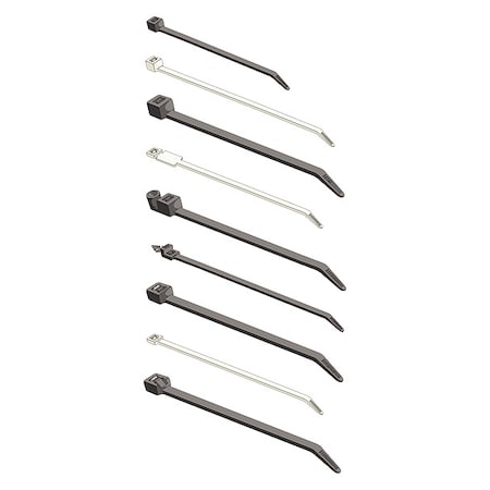 Cable Tie, 8 in L, 2 in Max Bundle Dia., Natural, Nylon 6/6, 18 lb Strength, 100 PK MPN:502102-100