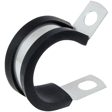 Cable Clamp, Stainless Steel, 3/4 in Bundle Dia., Black, Silver, 1.91 in L, 10 PK MPN:504425-010