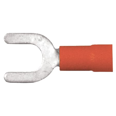 Fork Terminal, #6 Stud Size, 18 AWG, 600 V, PVC Insulated, Red, 100 PK MPN:160124-100