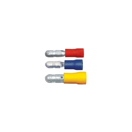 Bullet Terminal, 0.157 in Stud Size, 18 AWG, 600 V, PVC Insulated, Red, 100 PK MPN:160170-2100