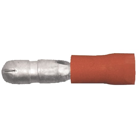 Bullet Terminal, 0.180 in Stud Size, 18 AWG, 600 V, PVC Insulated, Red, 100 PK MPN:160171-100