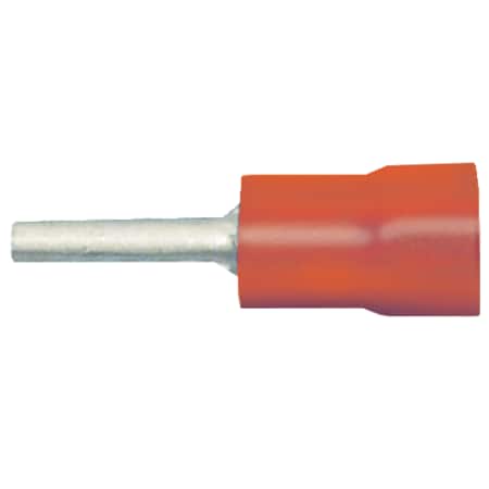 Pin Terminal, 0.075 in Stud Size, 18 AWG, 600 V, PVC Insulated, Red, 100 PK MPN:160175-100