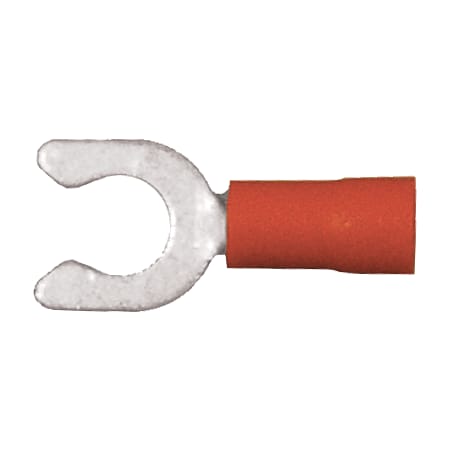 Fork Terminal, #8 Stud Size, 14 AWG, 600 V, PVC Insulated, Blue, 25 PK MPN:160231-025