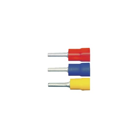 Pin Terminal, 0.075 in Stud Size, 14 AWG, 600 V, PVC Insulated, Blue, 25 PK MPN:160275-025