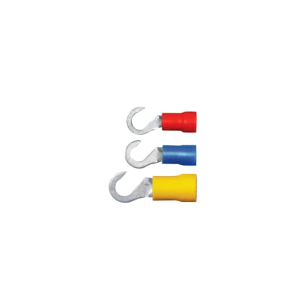 Hook Terminal, #10 Stud Size, 10 AWG, 600 V, PVC Insulated, Yellow, 1000 PK MPN:160440-1000