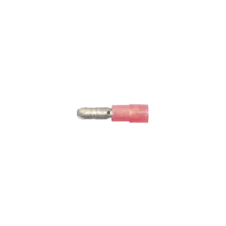 Bullet Terminal, 0.157 in Stud Size, 18 AWG, 600 V, Nylon Insulated, Red, 100 PK MPN:163170-100