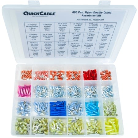 Wire Terminal Kit, Nylon Insulated, Assorted, Crimp Termination Only MPN:163900-001