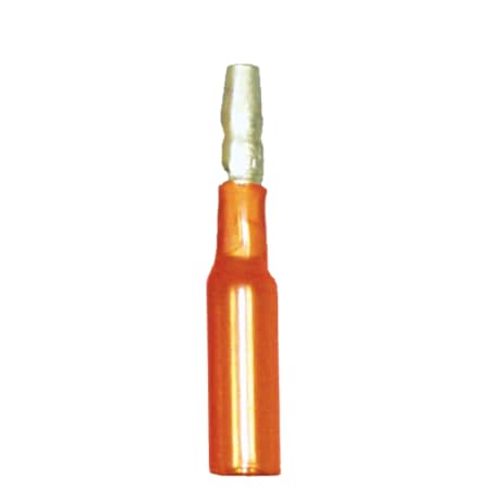 Bullet Terminal, 0.195 in Stud Size, 10 AWG, 600 V, Heat Shrink Insulated, Yellow, 25 PK MPN:164472-025