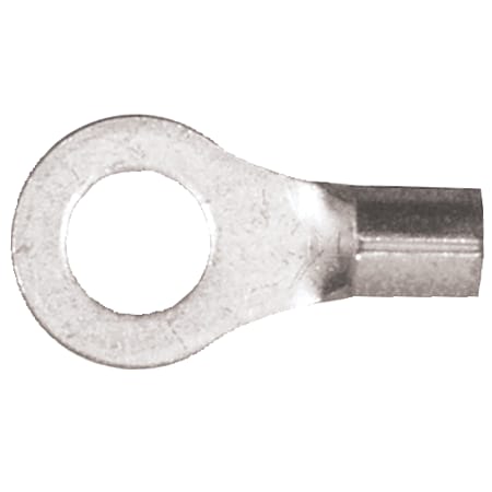 Ring Terminal, #10 Stud Size, 14 AWG, Bare Insulated, Bare, 100 PK MPN:166204-100