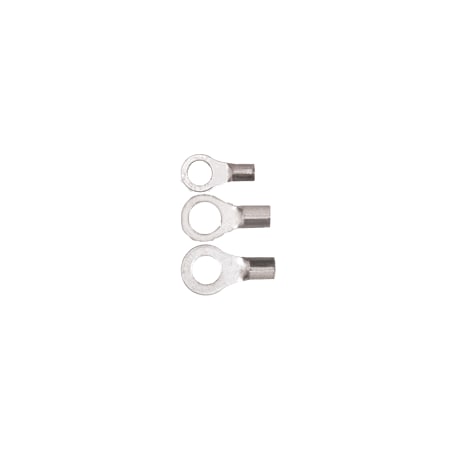 Ring Terminal, #10 Stud Size, 10 AWG, Bare Insulated, Bare, 50 PK MPN:166404-050