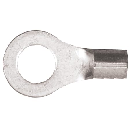 Ring Terminal, 3/8 in Stud Size, 10 AWG, Bare Insulated, Bare, 25 PK MPN:166407-025