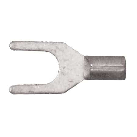 Fork Terminal, #10 Stud Size, 10 AWG, Bare Insulated, Bare, 100 PK MPN:166426-100