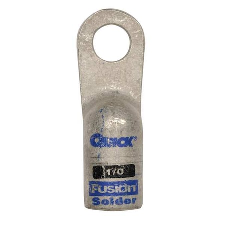 One-Hole Compression Lug, 1/0 AWG Max, 3/8 in Stud, Standard Barrel, Copper, Black MPN:486310-525-001F