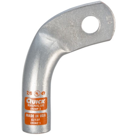 One-Hole Compression Lug, 1/0 AWG Max, Standard Barrel, Copper, None, 5 PK MPN:6311-005F
