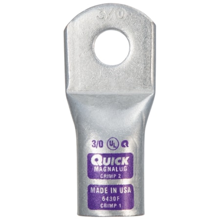 One-Hole Compression Lug, 4/0 AWG Max, Standard Barrel, Copper, None, 5 PK MPN:6440-005D