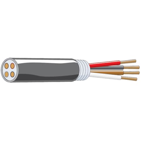 Primary Wire, Trailer Wire, 16 AWG, Copper, Black/Brown/Red/White, PVC Jacket, Stranded MPN:234101-500
